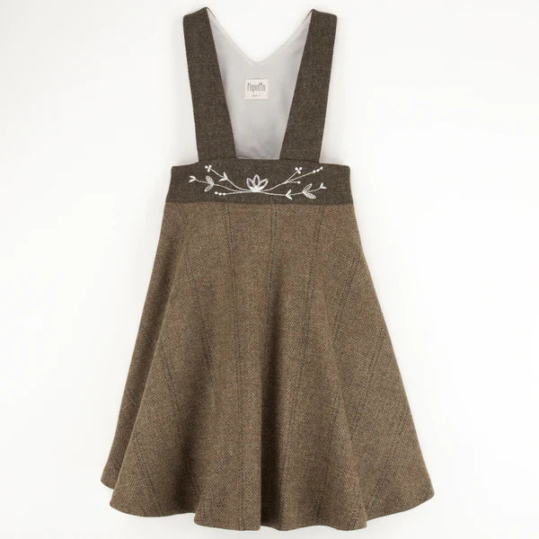 Popelin Check Woolen Dungaree Dress w/ Embroidery TuesdaysChild.com Popelin Check Woolen Dungaree Dress w/ Embroidery TuesdaysChild.com