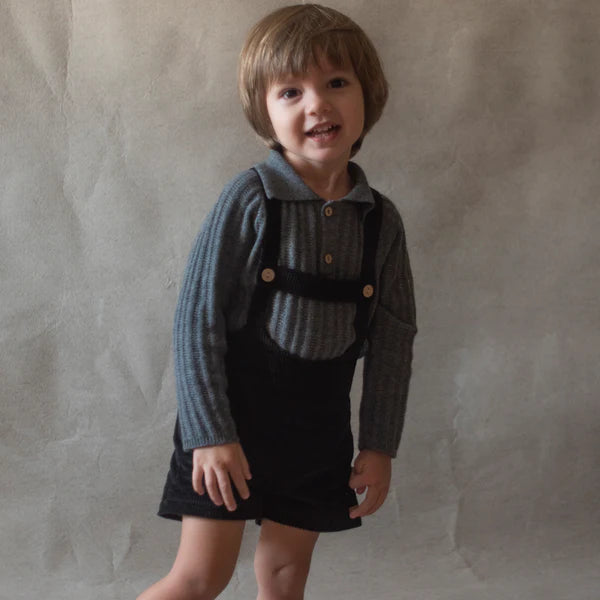 Popelin Corduroy Short Dungarees w/ Straps | Tuesday's Child