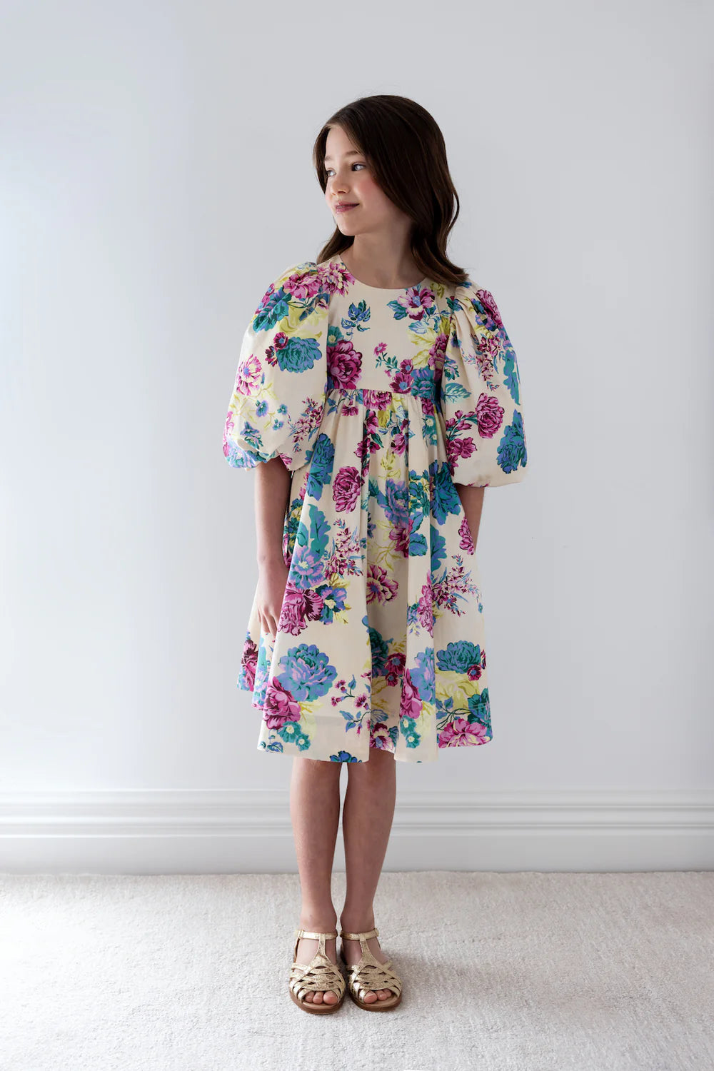 Petite Amalie Jewel Print Poplin Dress