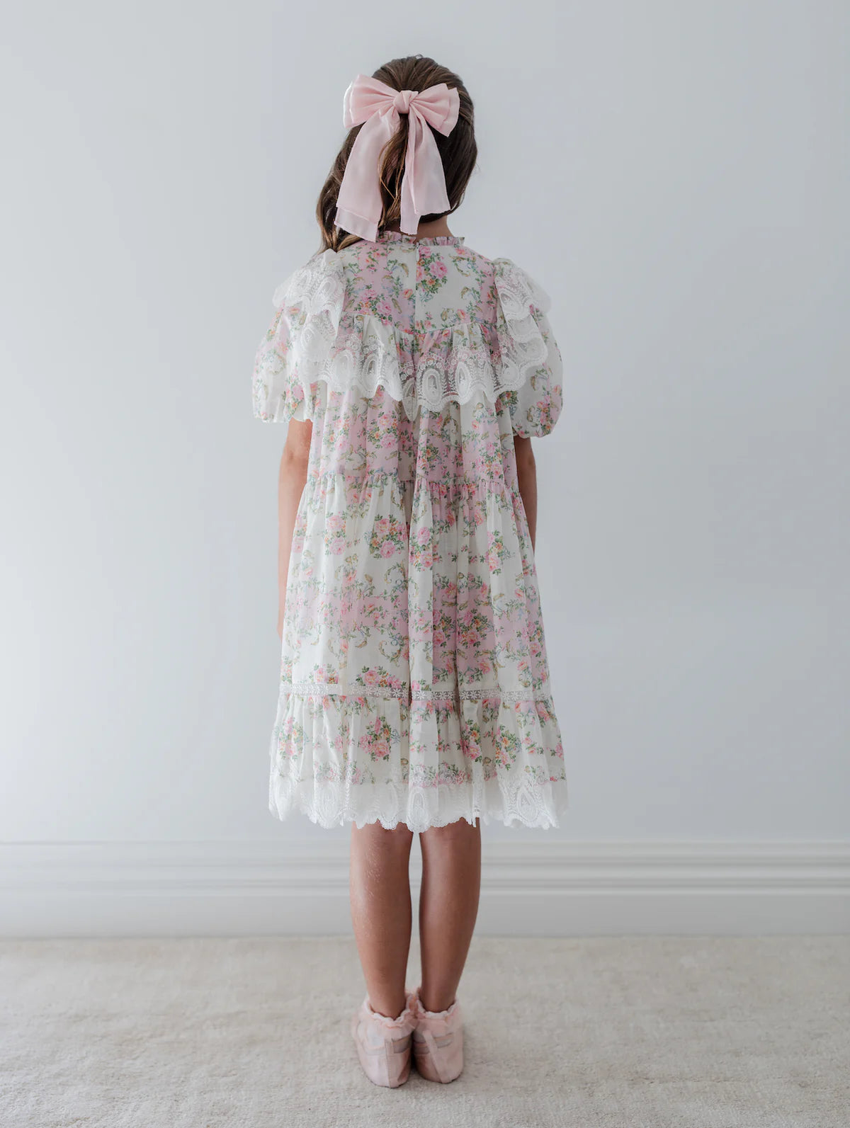 Petite Amalie Elbow Sleeve Vintage Wallpaper Dress