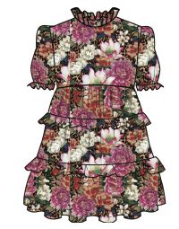 Nicole Miller Printed Flower Dress