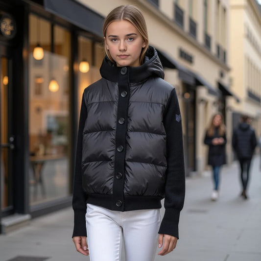 Scotch Bonnet Knit Sleeves Combo Jacket