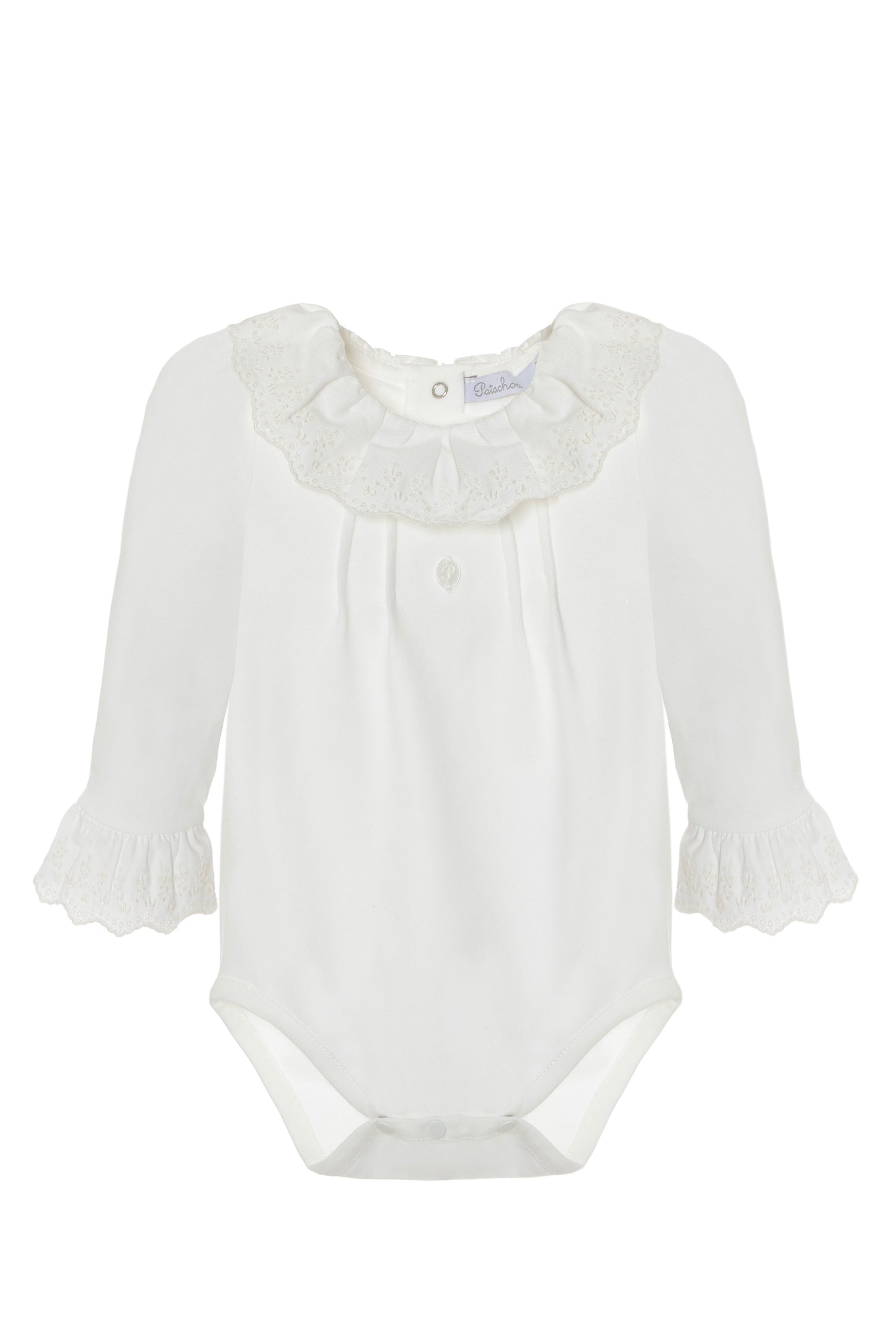 Patachou LS Embroidered Collar Onesie