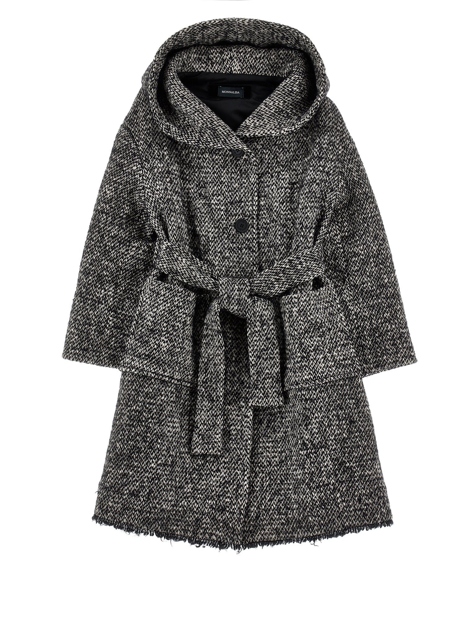 Monnalisa Hooded Knit Coat w/ Belt | Tuesday's Child