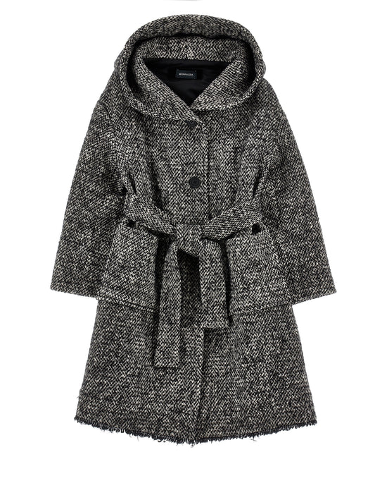 Monnalisa Hooded Knit Coat w/ Belt | Tuesday's Child