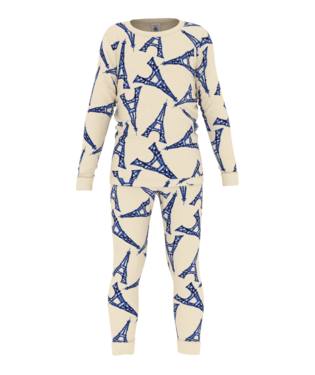 Petit Bateau Boy's LS Eiffel Tower Print Loungewear Set
