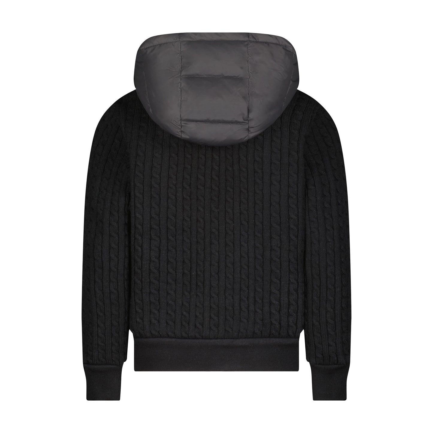 Scotch Bonnet Cable Knit Sleeve Light Jacket w/ Hood