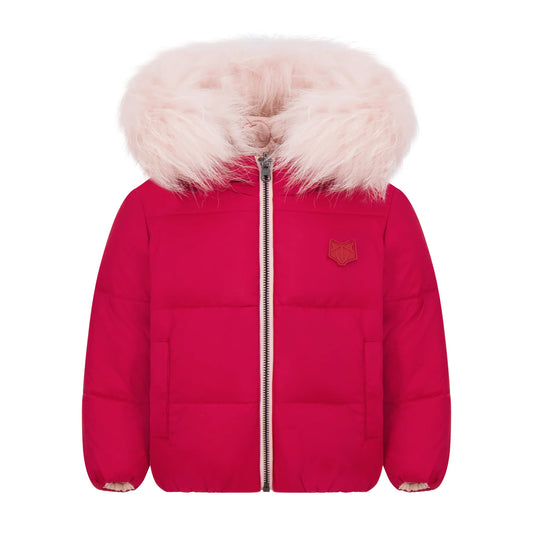 Scotch Bonnet Cherry Stitch Hooded Puffer Jacket