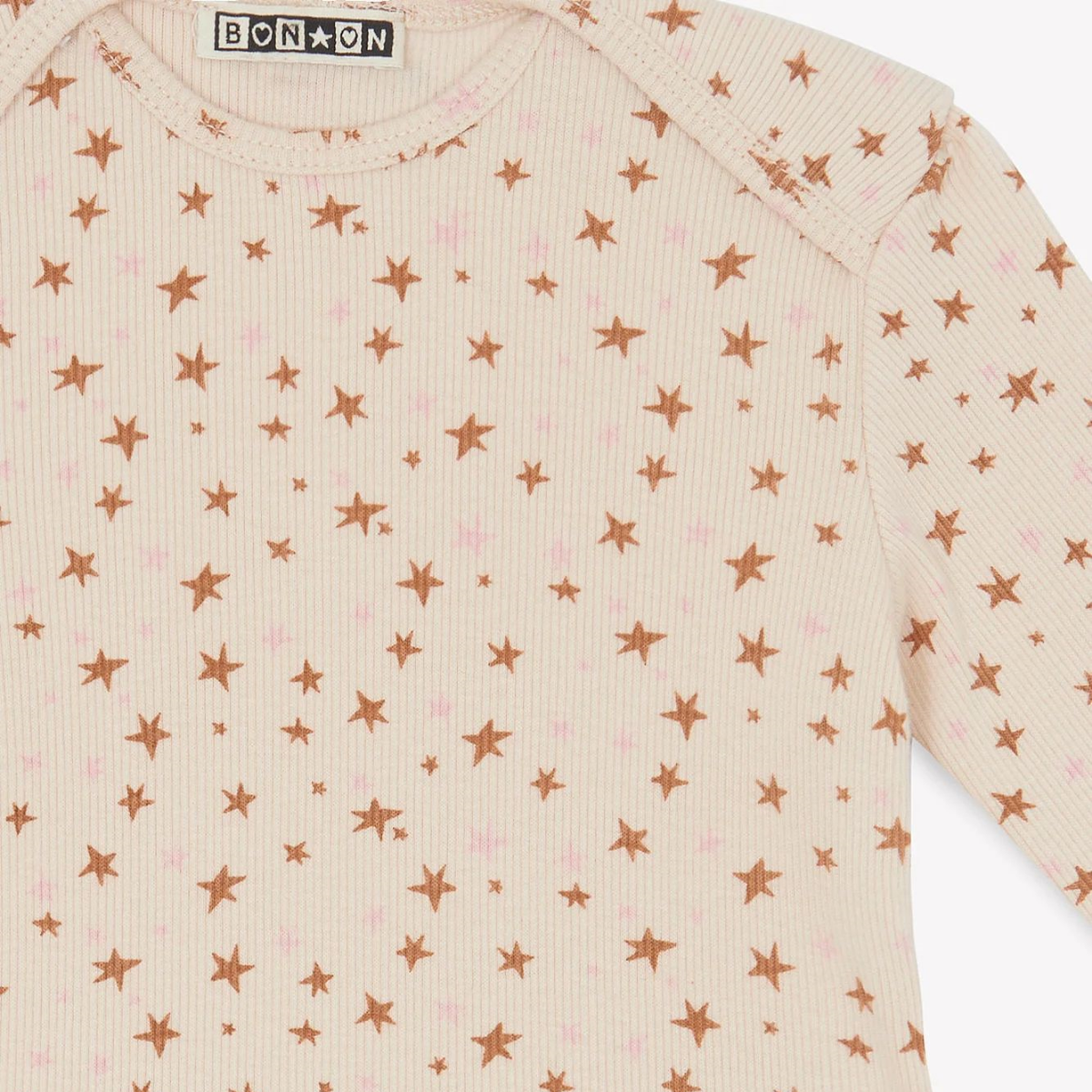 Bon Ton Ribbed Star Print Footie