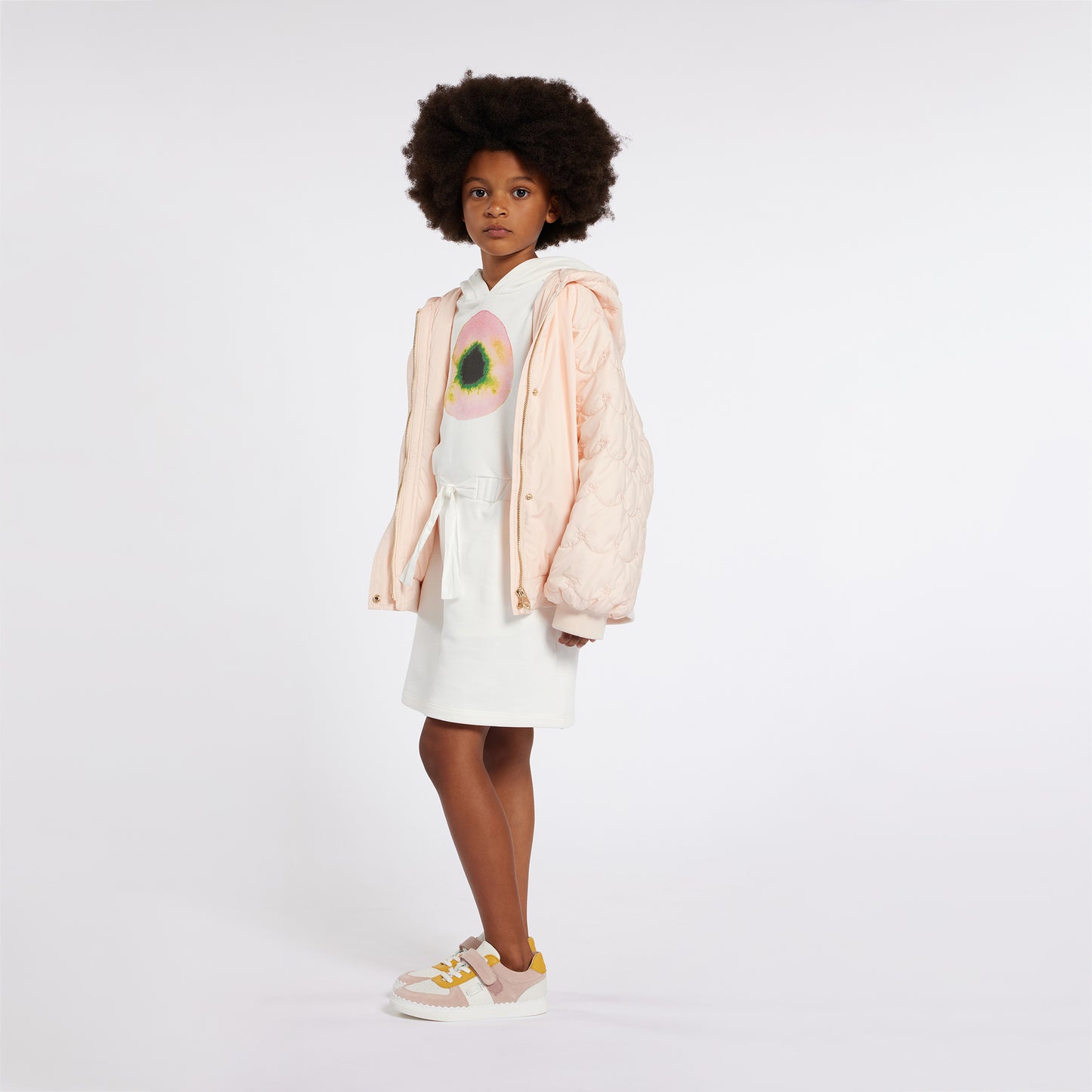 Chloe SS Fusion Hoodie Dress w/ Bow Detail