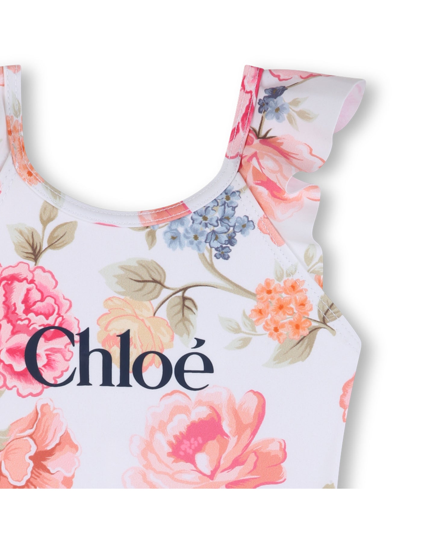Chloe Floral Print Logo Swimsuit