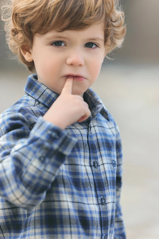 Tartine Boy's LS Plaid Button Up Shirt