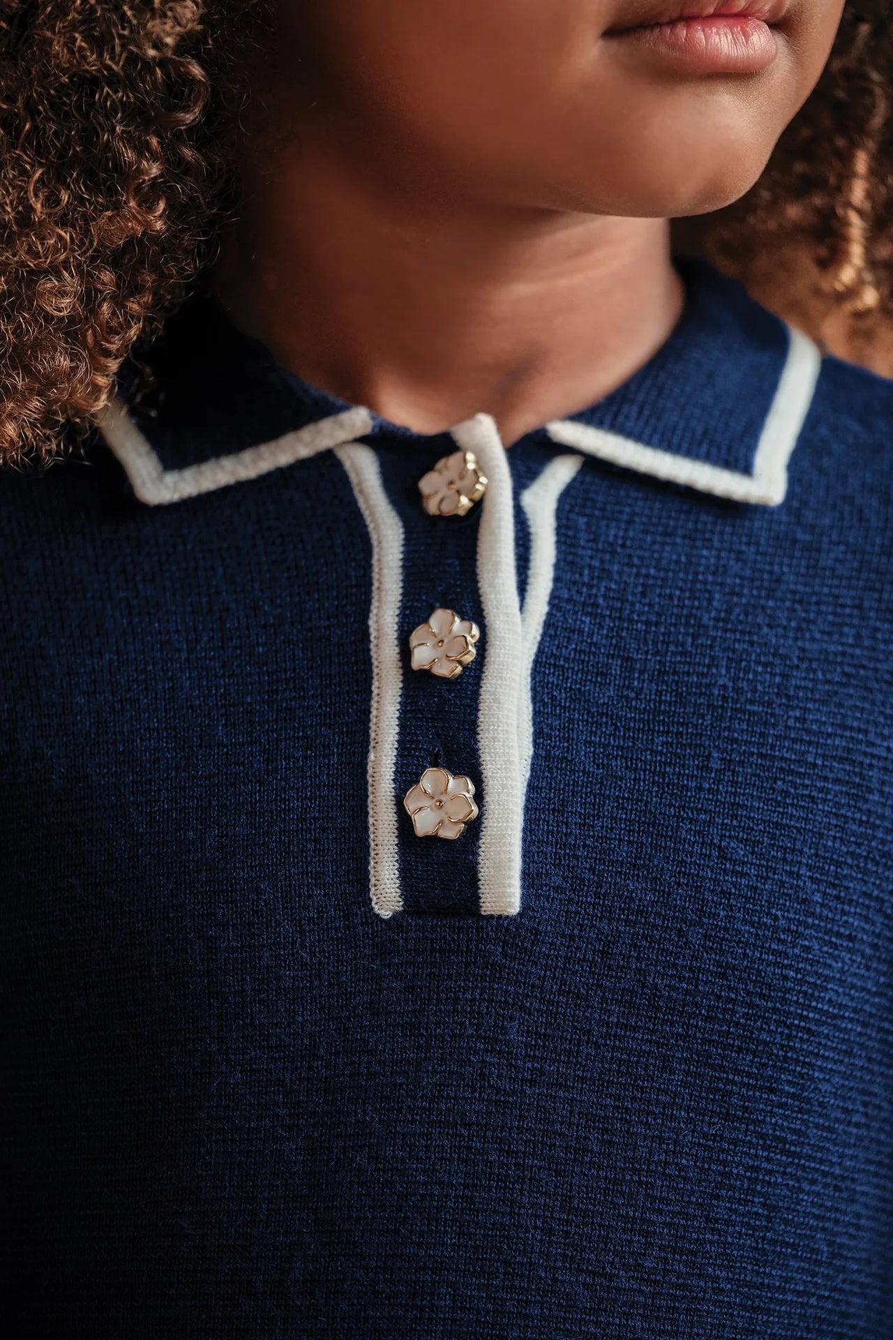 Tartine LS Knit Pleated Polo Dress