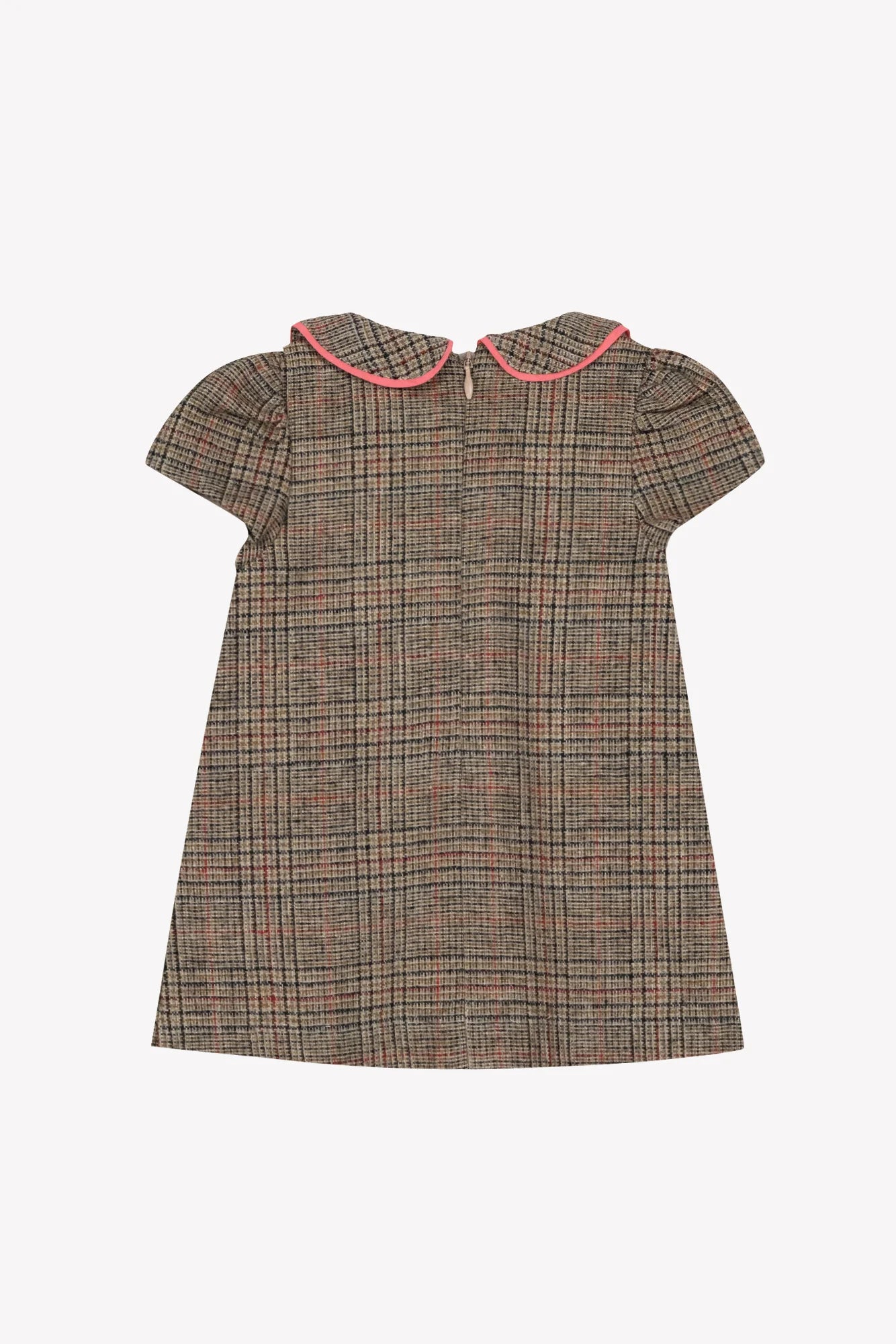 Tartine Button Detail Wool Check Dress