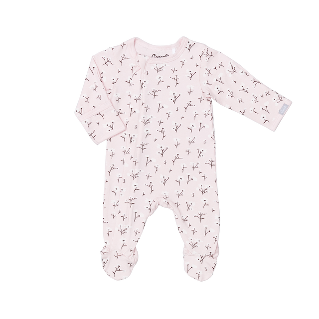 Coccoli Flower Print Modal Zipper Footie
