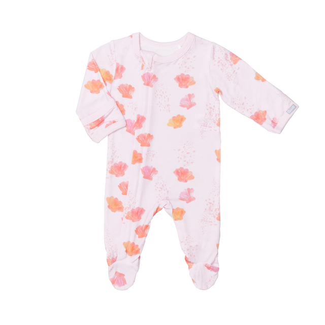 Coccoli Shell Print Modal Zipper Footie
