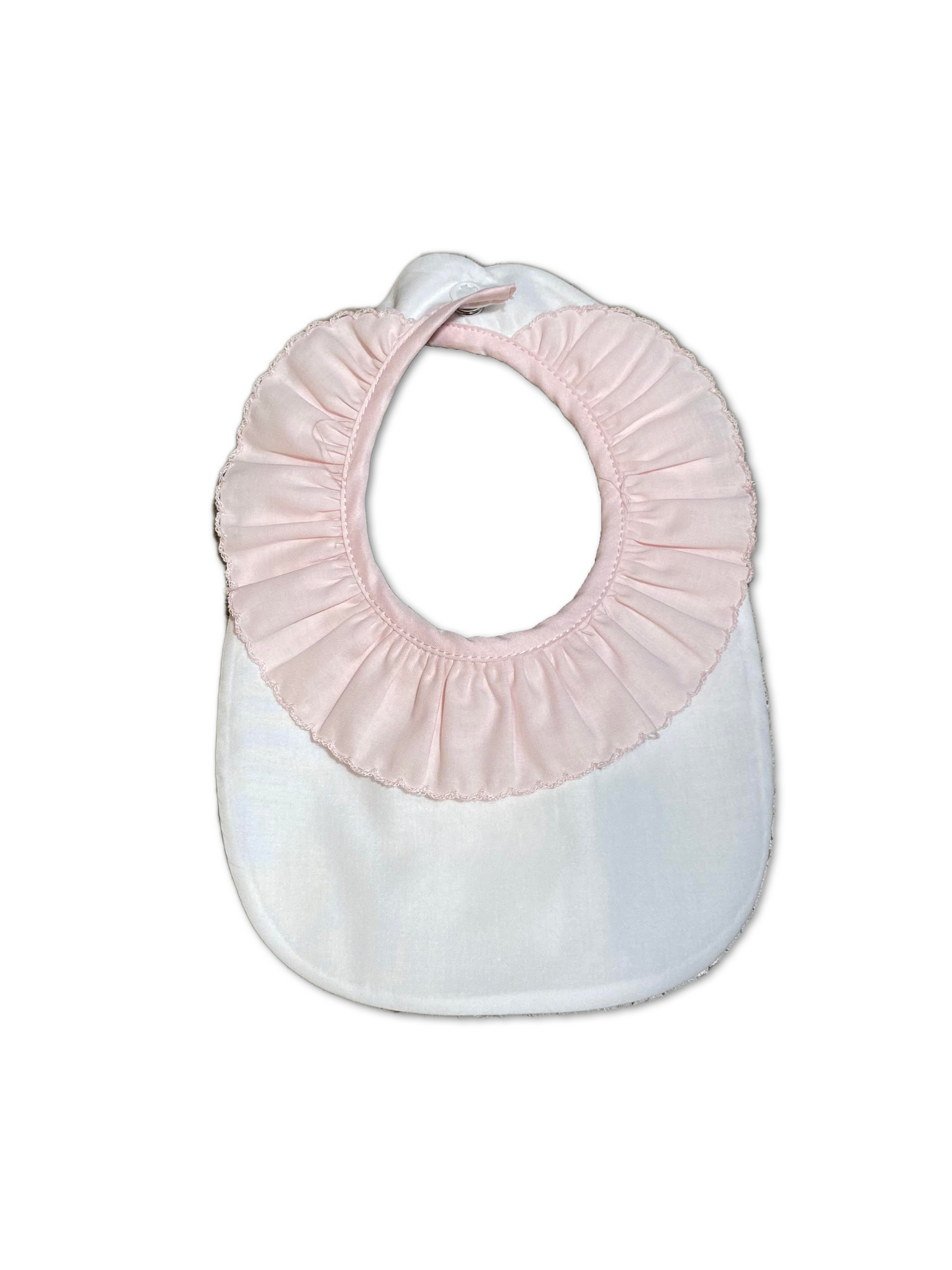 Purete du Babe Pink-White Baby Cotton Bib