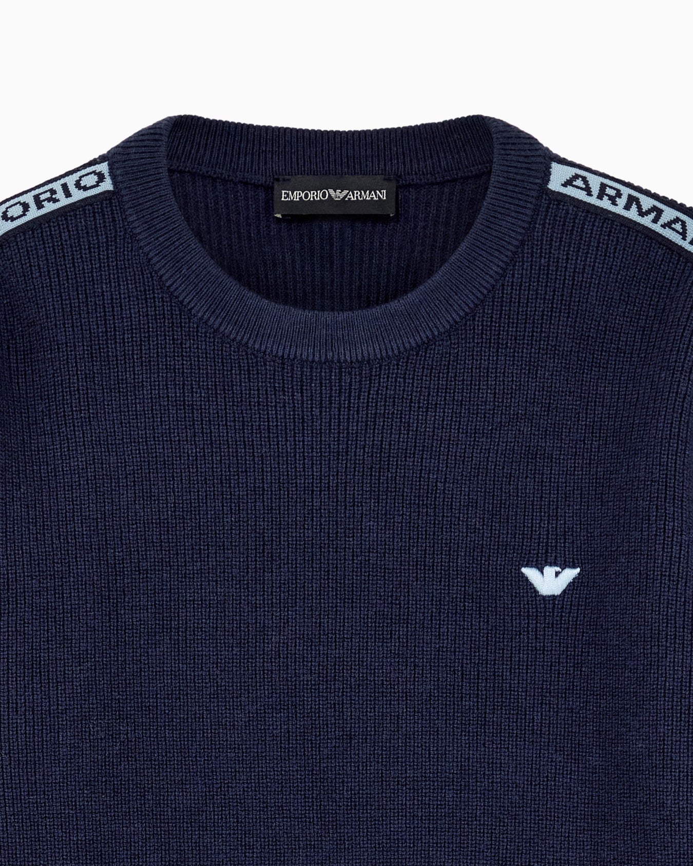 Armani Junior Logo Trim Zip Sweater