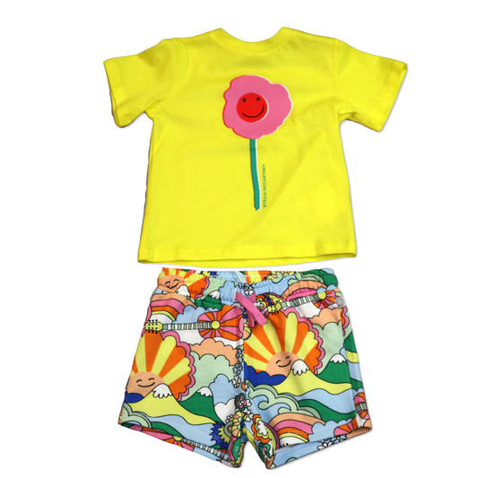 Stella McCartney Baby Girl Flower Tee & Love To Dream Shorts Outfit