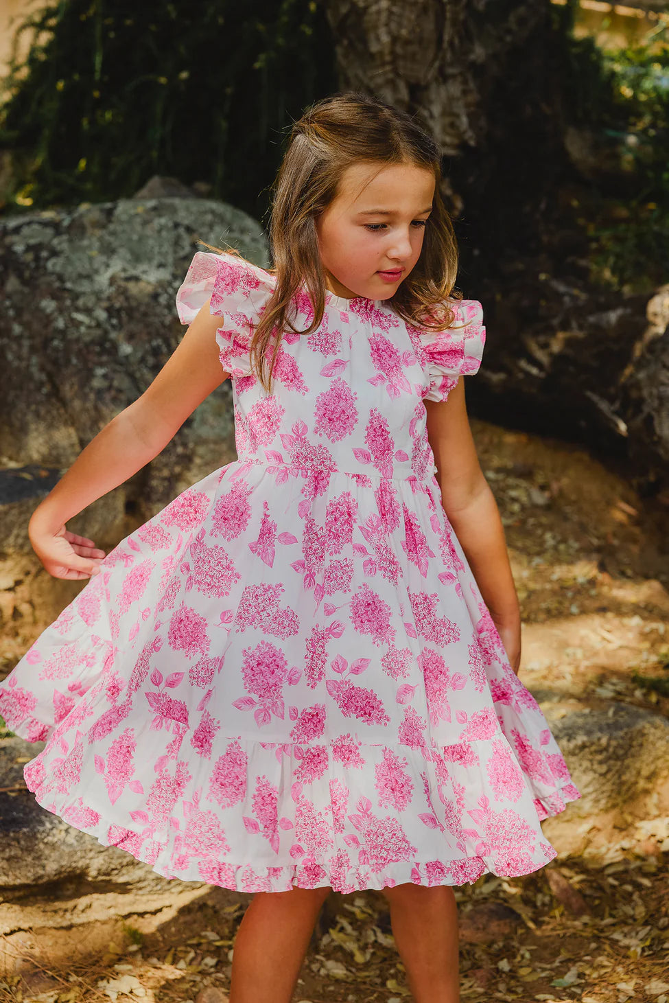 Tartine Flutter Sleeve Floral Dress