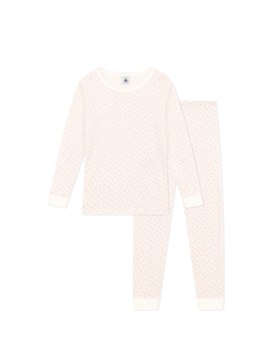 Petit Bateau Girl's LS Roses Loungewear