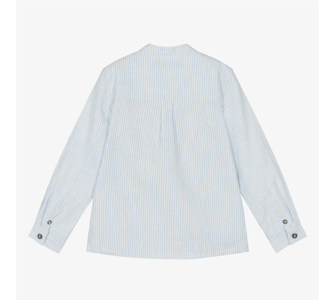 Tartine Mandarin Collar Stripe Button Up Shirt