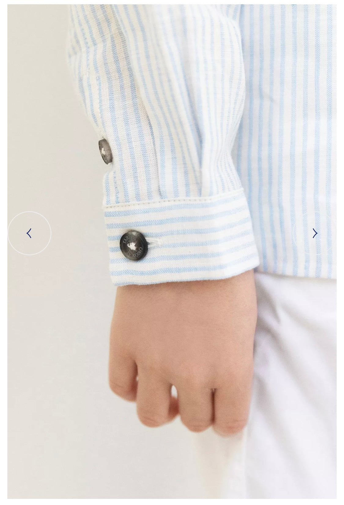 Tartine Mandarin Collar Stripe Button Up Shirt