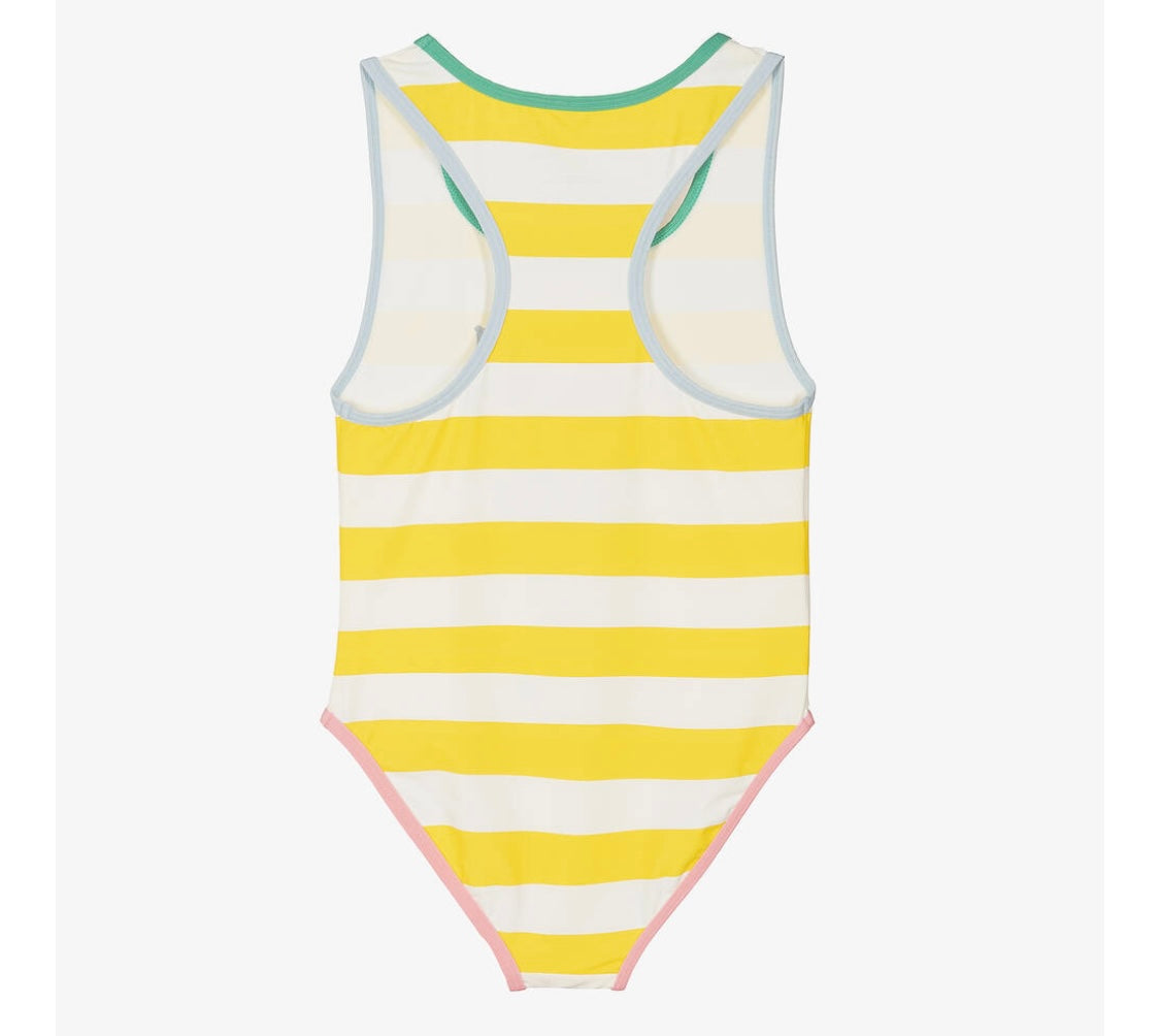 Stella McCartney Striped Cocktail Print Swimsuit