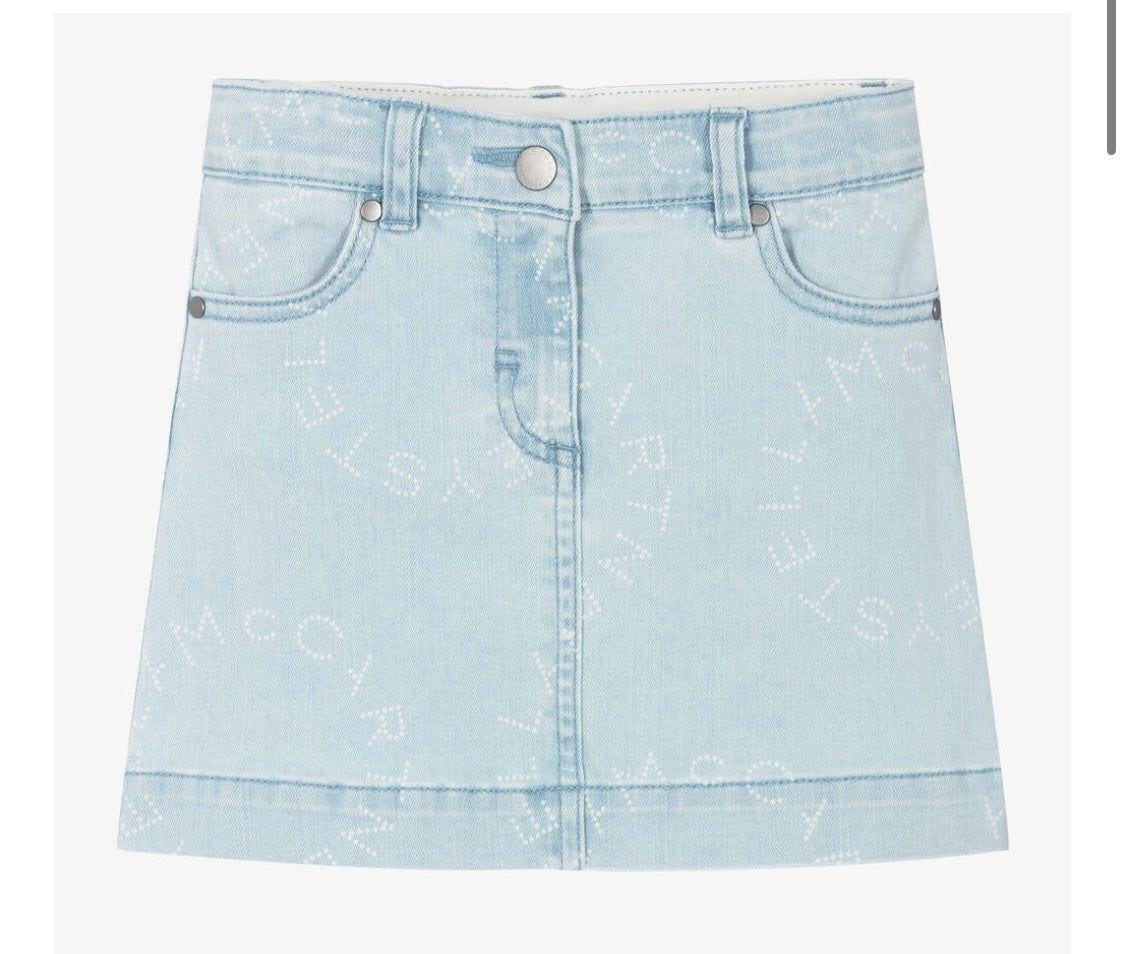 Stella McCartney Logo Denim Skirt