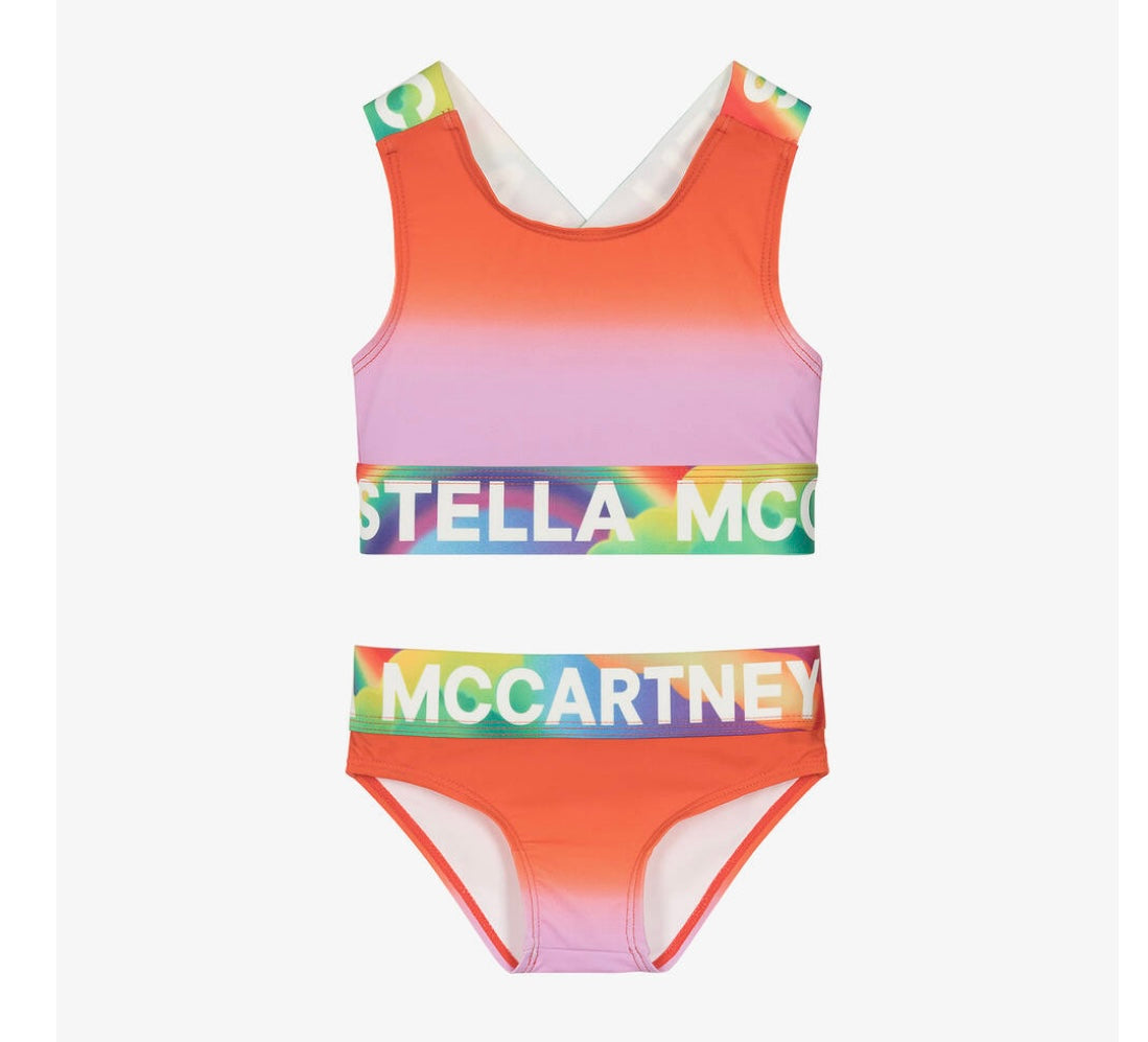 Stella McCartney Gradient Dye 2Pc Swimsuit w/ Rainbow Logo