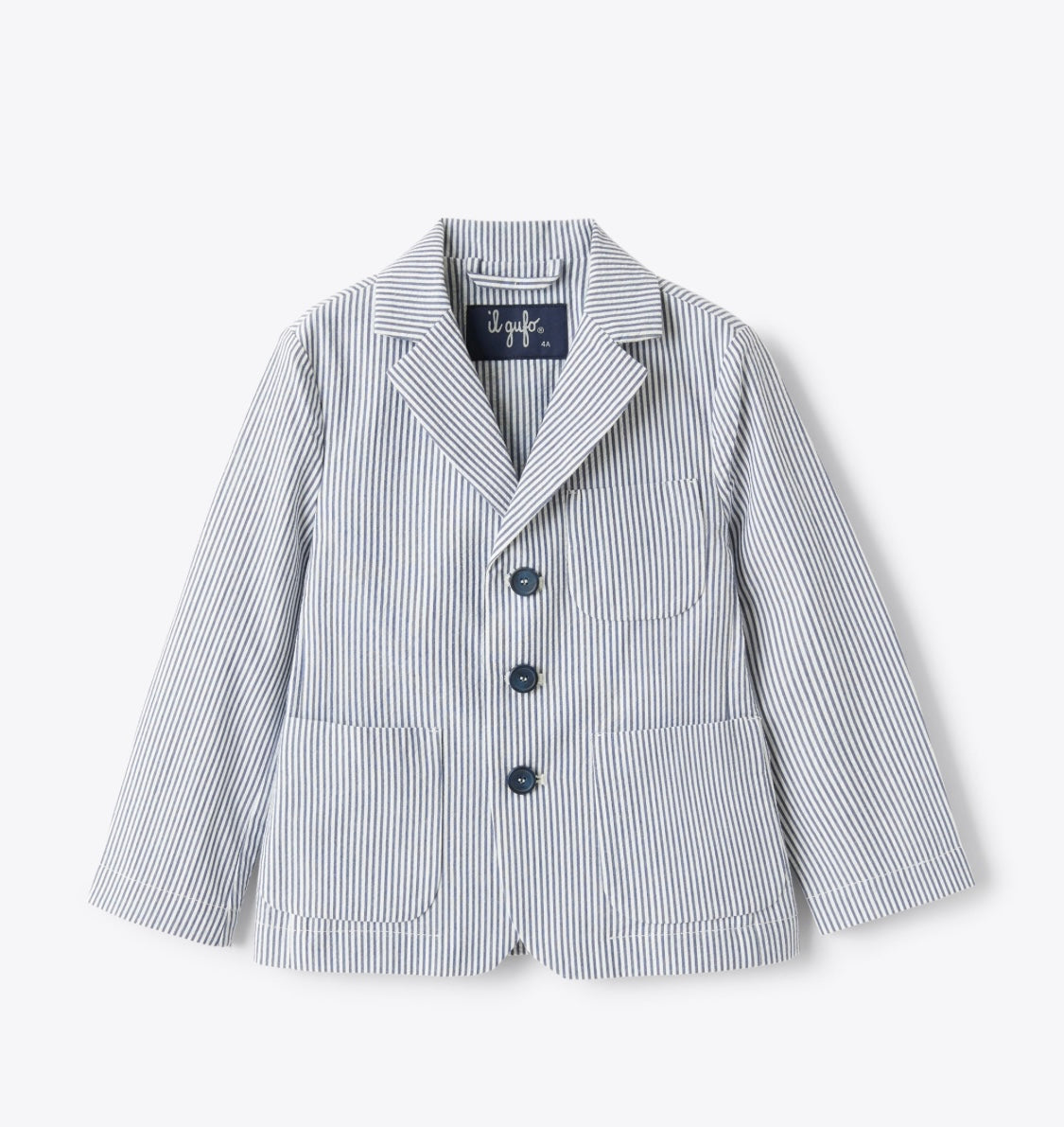 Il Gufo Striped Blue Buttons Blazer