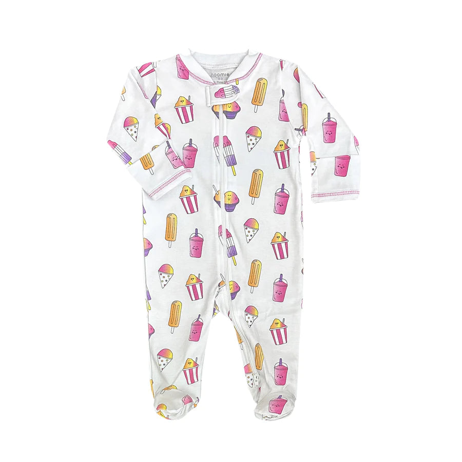 Noomie Pink Ice Cones Zipper Footie