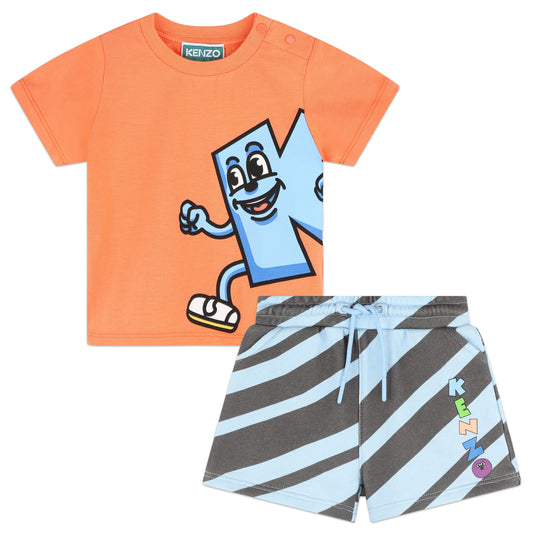 Kenzo Letter Animation T-shirt & Shorts Outfit
