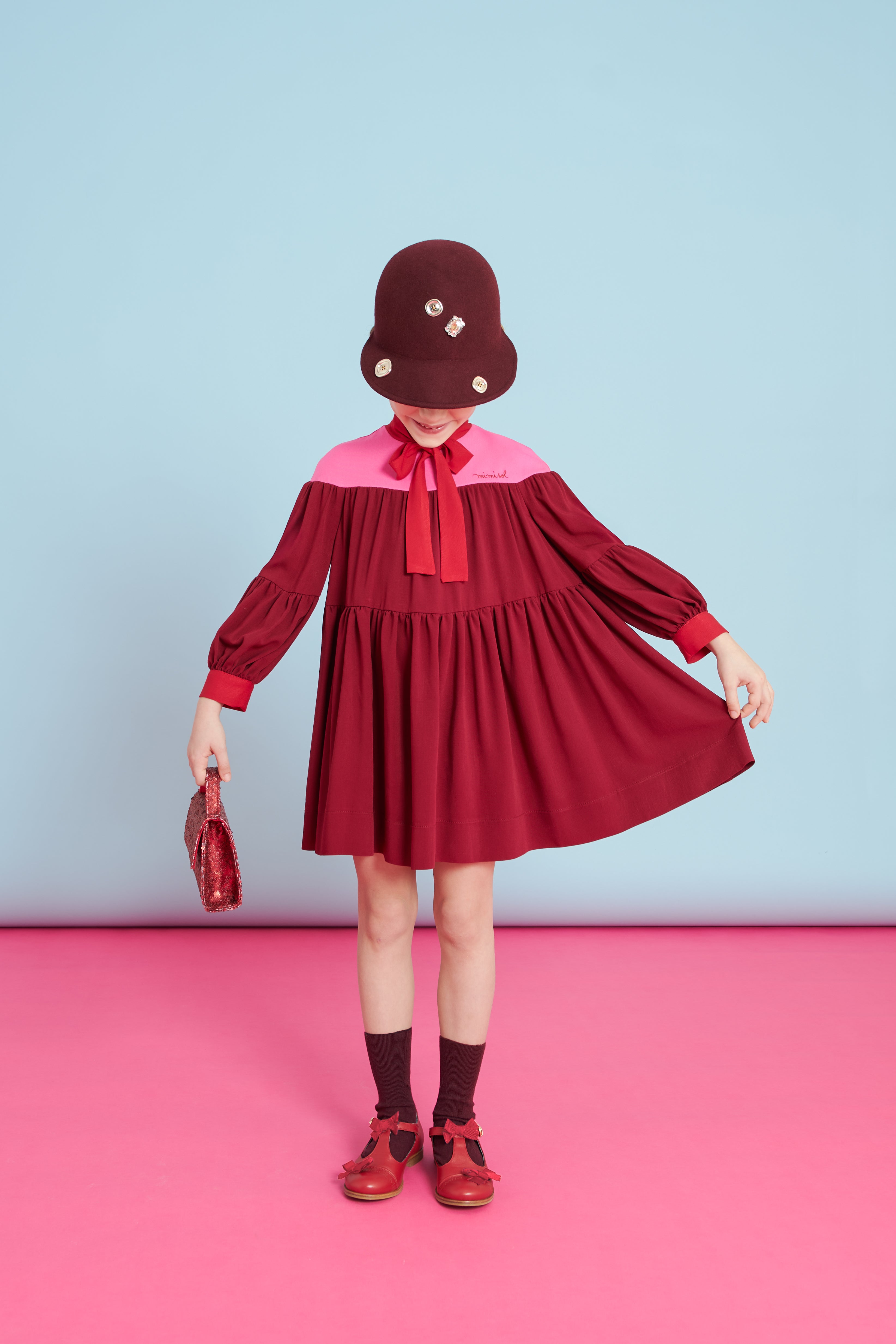 Mimisol Color-Block Viscose Dress –