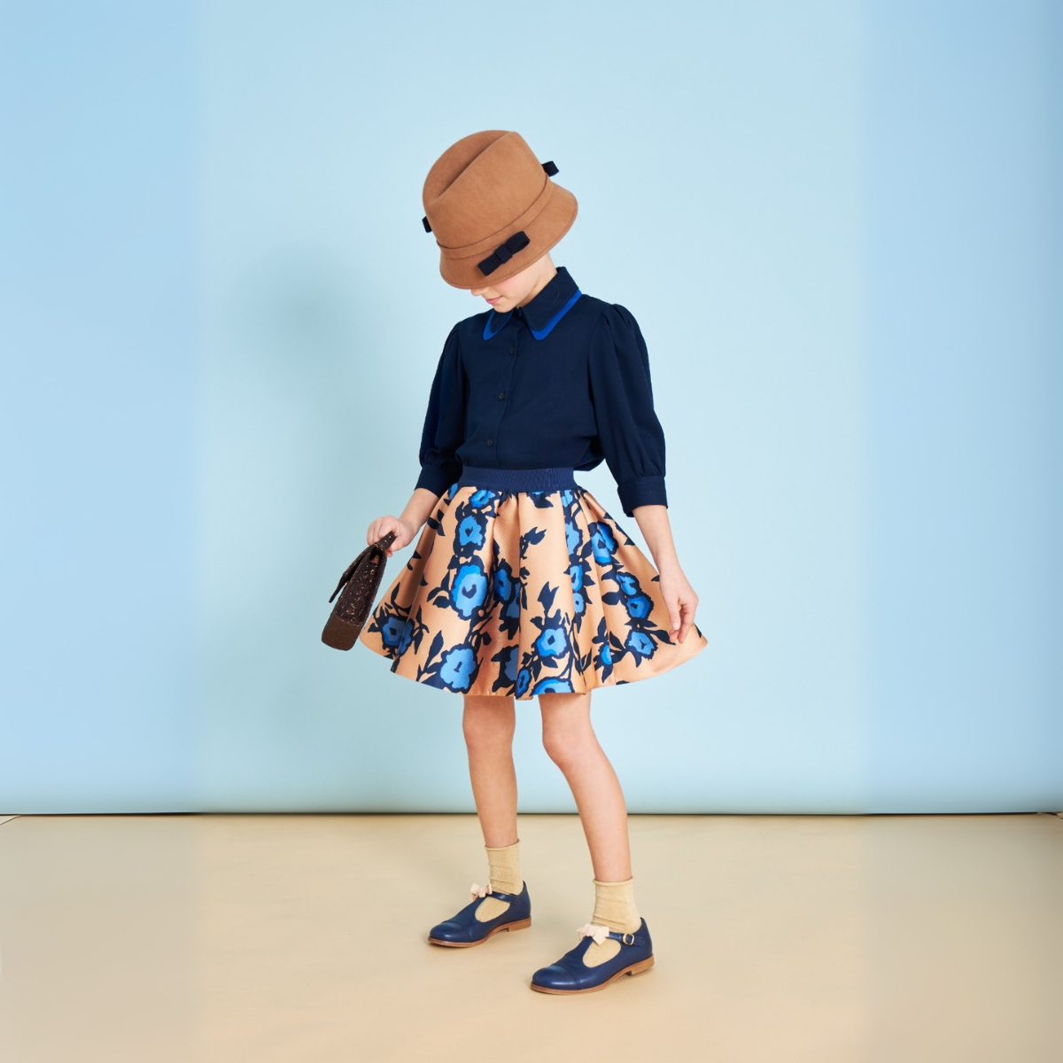 Mimisol Bicolor Shirt & Mikado Skirt Outfit | Tuesday's Child