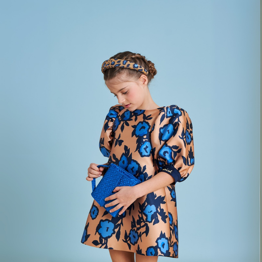 Mimisol Floral Print Mikado Dress