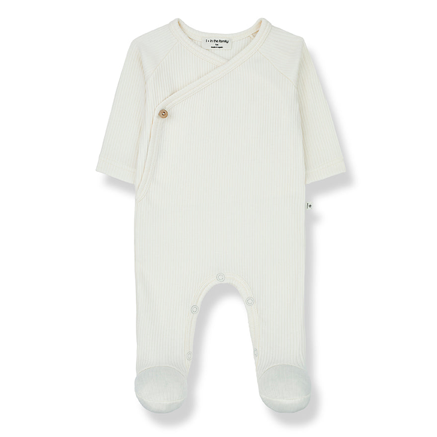 One + In the Family Pauline Ton Ribbed 2Pc Footie & Hat