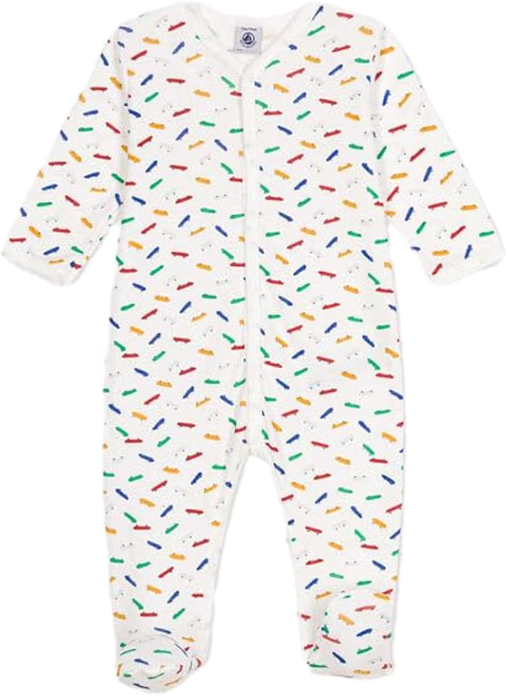 Petit Bateau Baby Boy Skateboard Print Footie