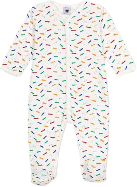 Petit Bateau Baby Boy Skateboard Print Footie
