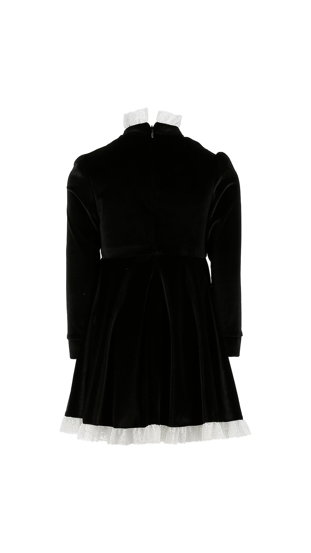 Philosophy L-Sleeved Velvet Dress w/ Lace Trim Collar