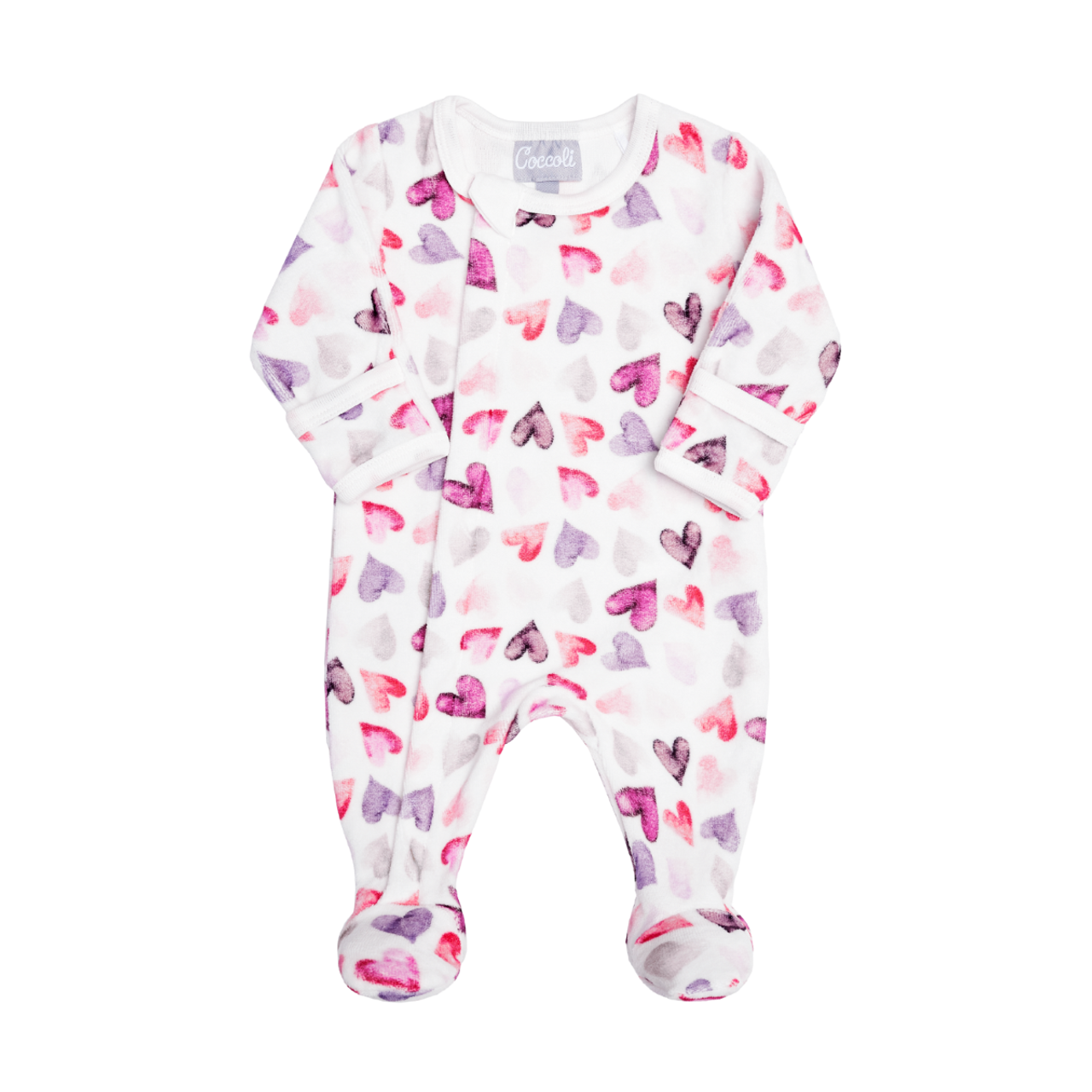 Coccoli 3Pc Velour Hearts Baby Set