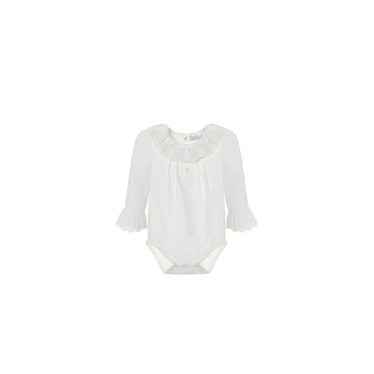 Patachou Long Sleeve Embroidered Collar Onesie | Tuesday's Child