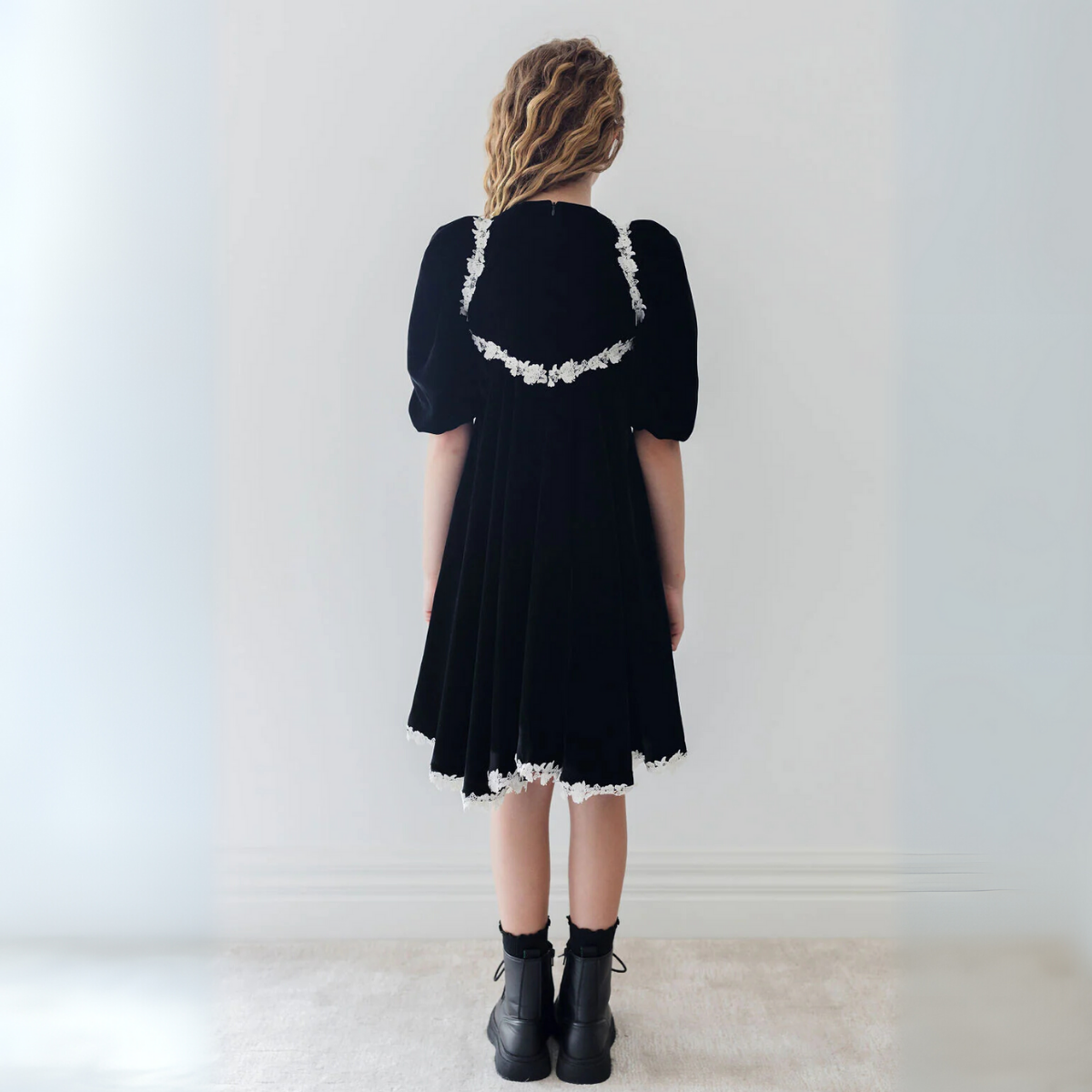 Petite Amalie Rose Lace Velvet Dress | Tuesday's Child