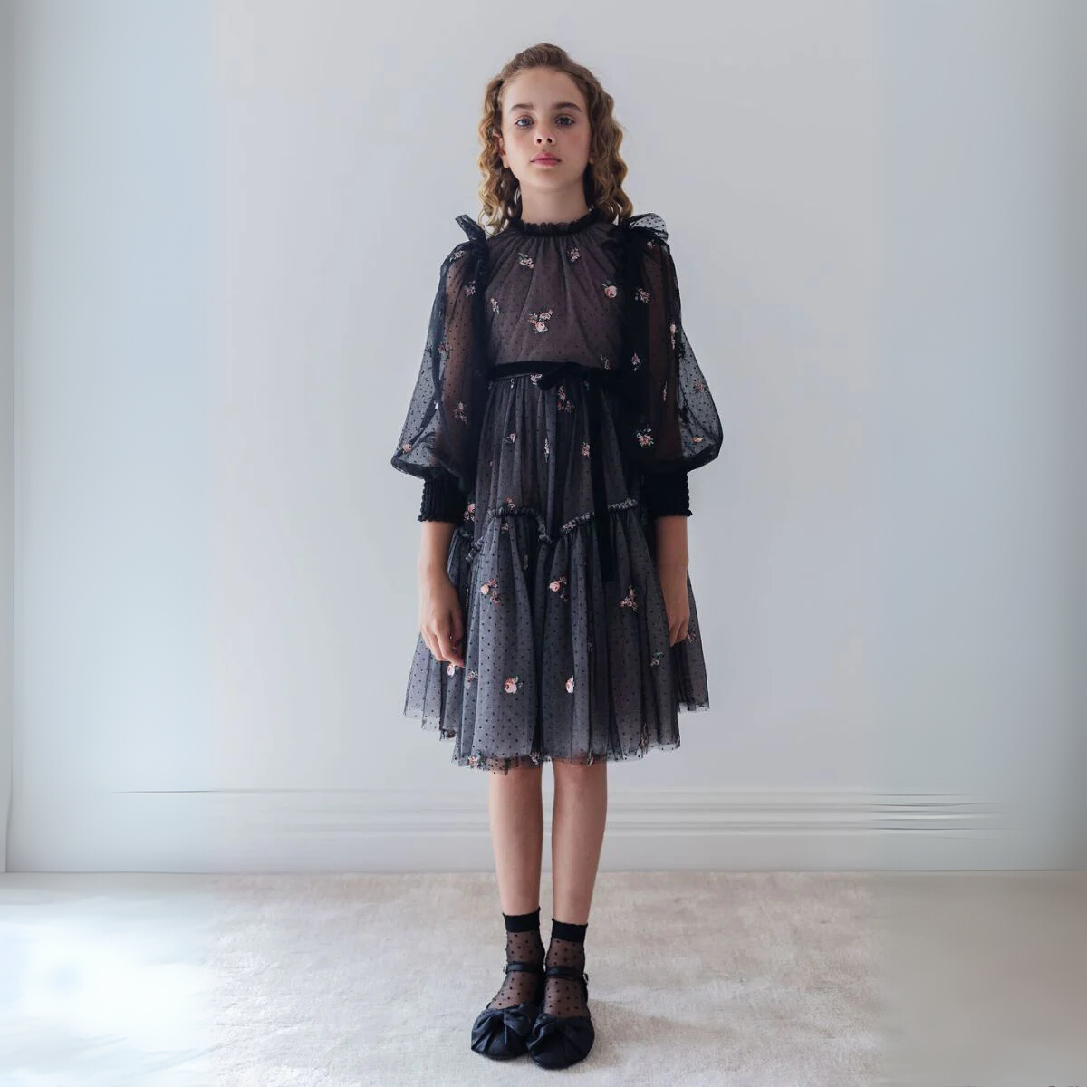Petite Amalie Rosebud Embroidered Dress | Tuesday's Child