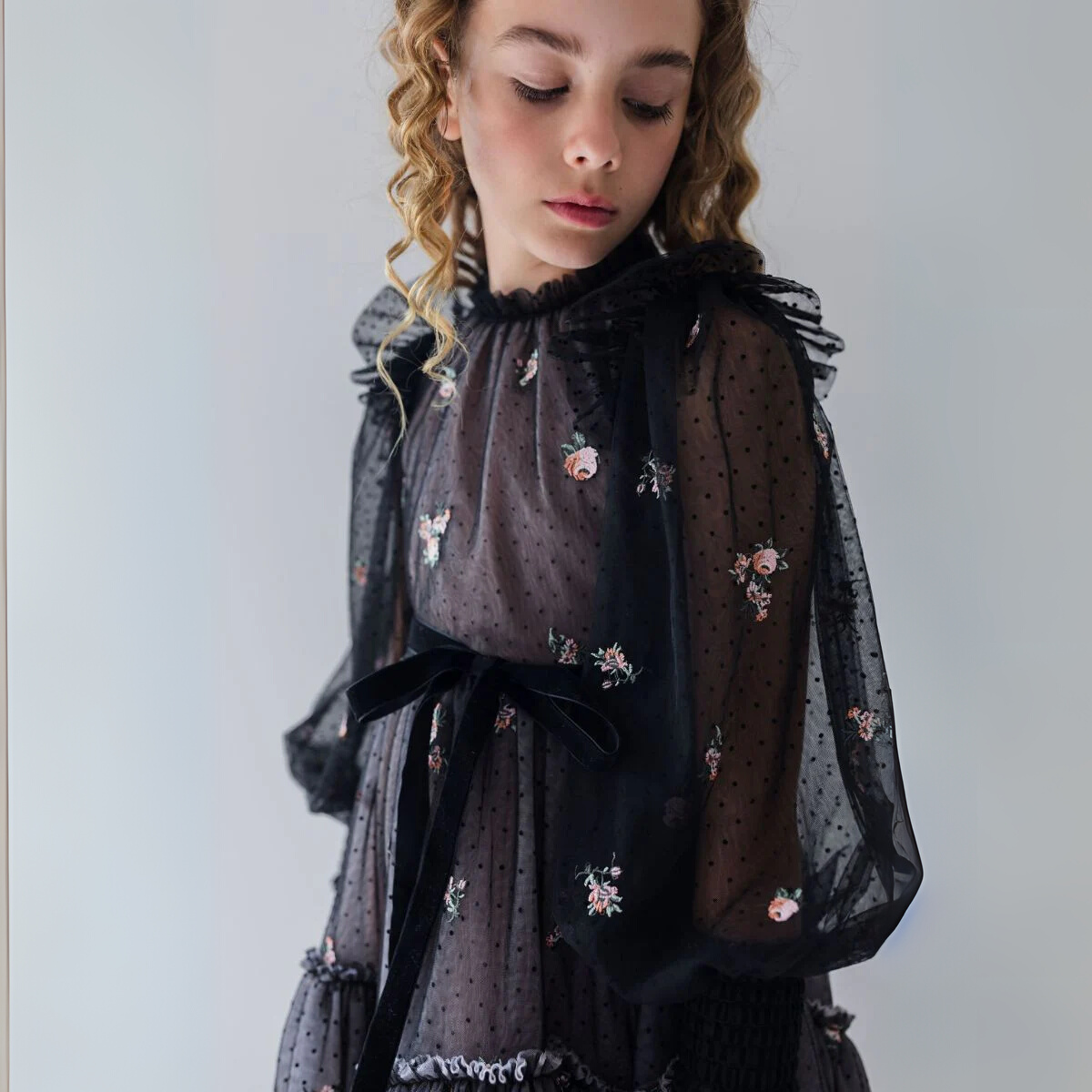 Petite Amalie Rosebud Embroidered Dress | Tuesday's Child