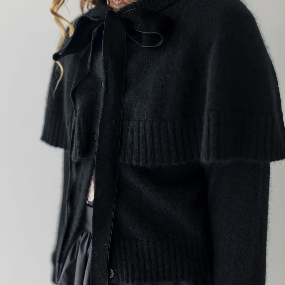 Petite Amalie Shawl Cardigan Black | Tuesday's Child
