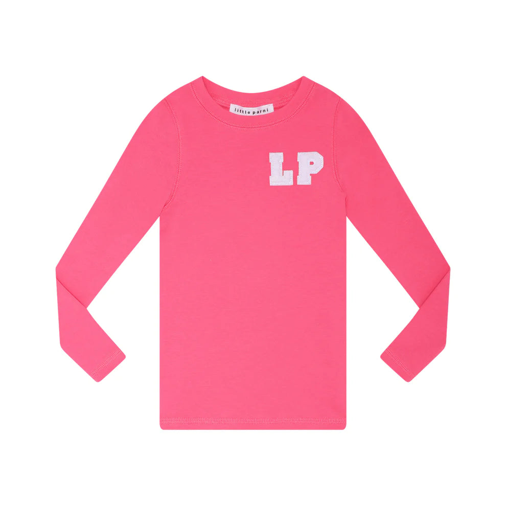 Little Parni LS Crew Neck Top w/ Terry Logo