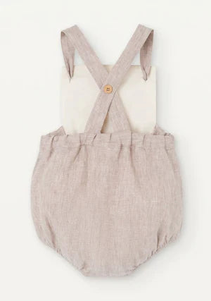 Popelin Linen Contrast Romper