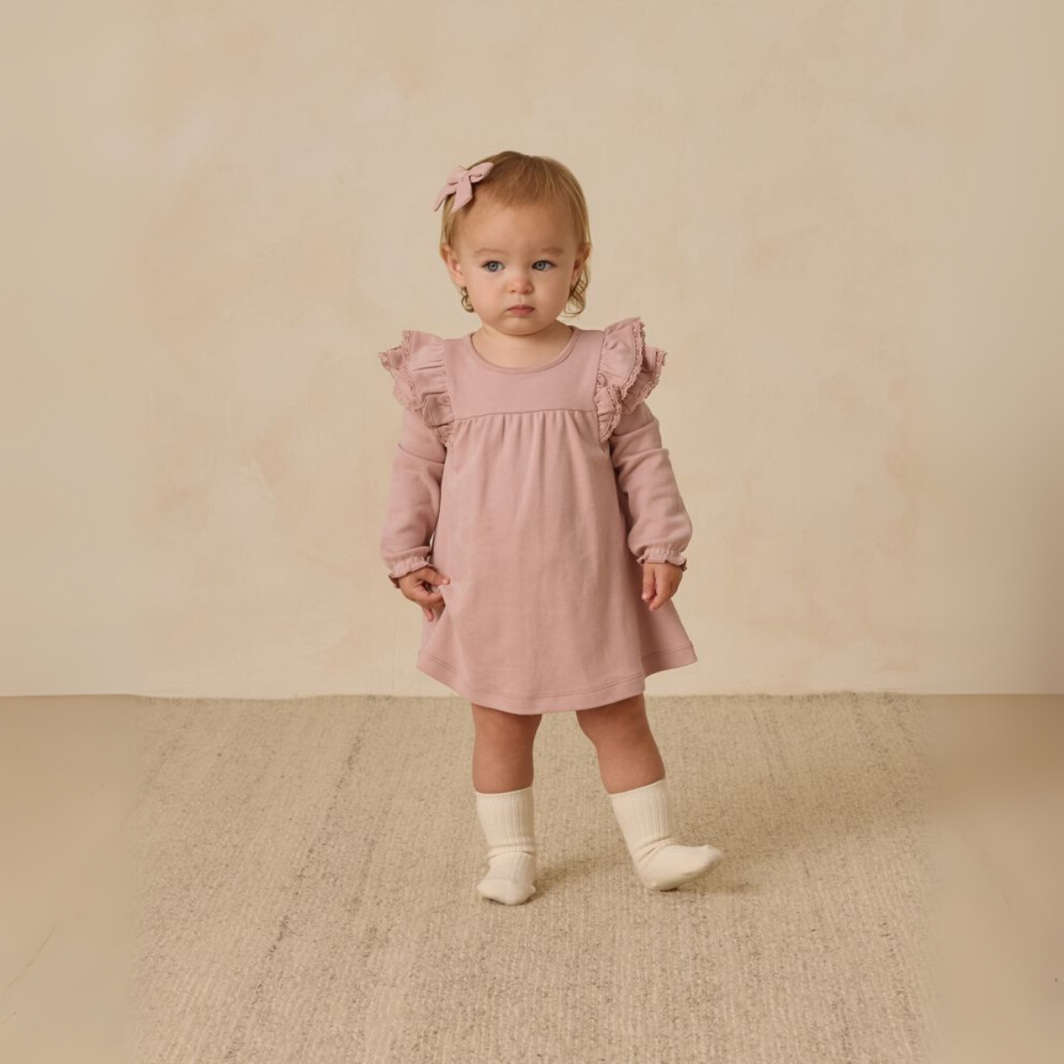 Quincy Mae Long Sleeve Flutter Dress | Tuesday's Child