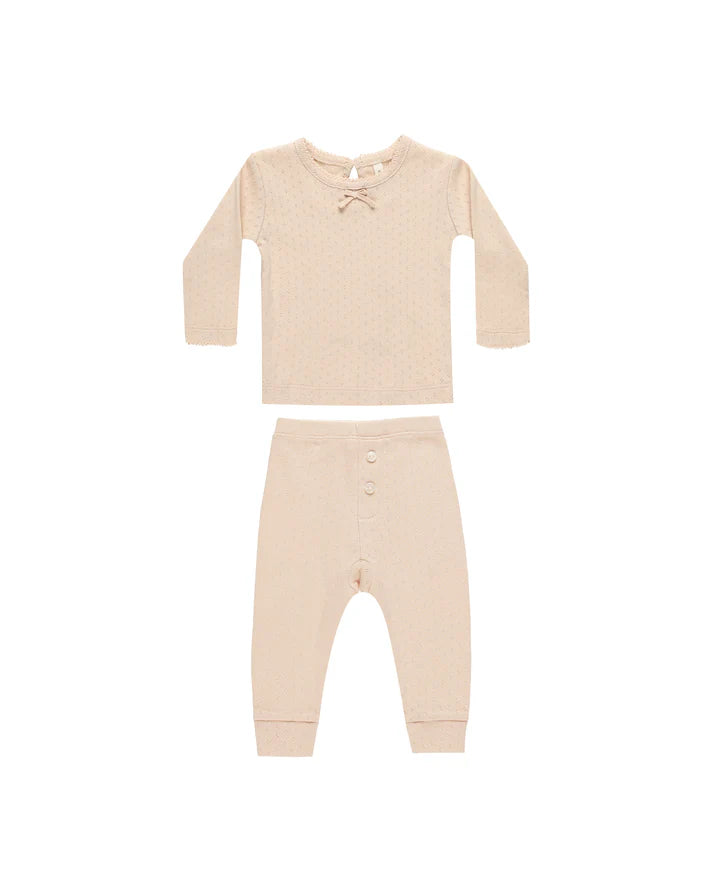 Quincy Mae Pointelle LS Tee & Legging Outfit